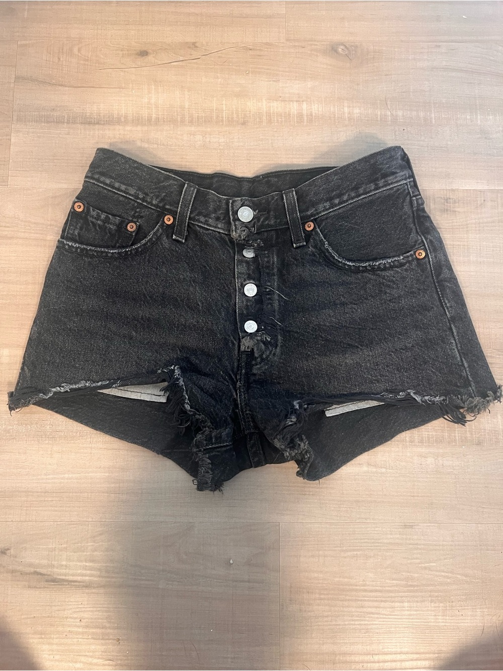 Levi's Black Denim Cutoff Shorts